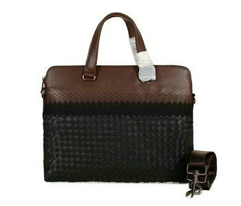 Bottega Veneta intrecciato VN briefcase 1153068-1 black&brown
